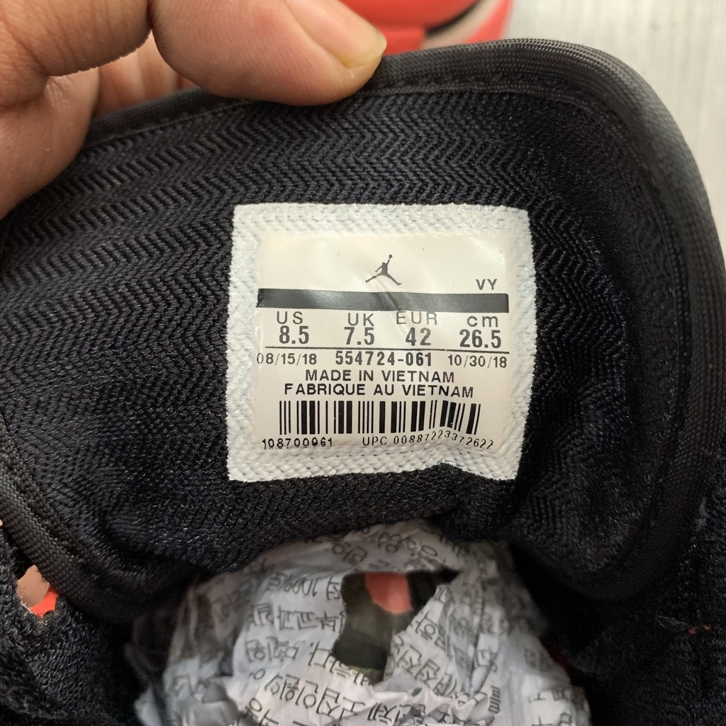 Giày Cũ Jordan 1 Mid Infrared Size 42 2hand chính hãng cam kết real trọn đời - Giày Cũ Sài Gòn