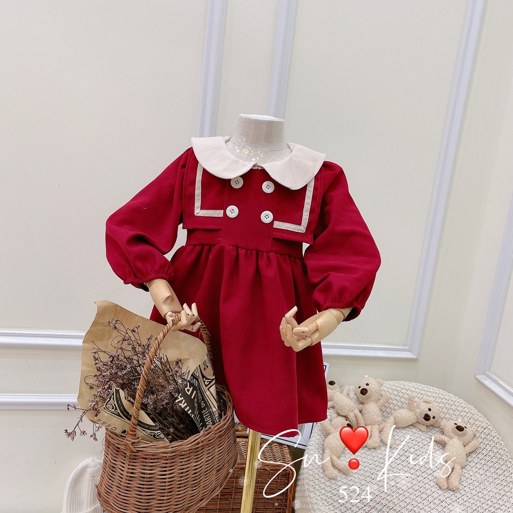 Váy cho bé - Váy nhung babydoll bé gái AM825 TTR114