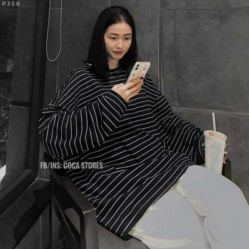 [RẺ VÔ ĐỊCH] Áo Thun Kẻ ngang Oversize (Áo kẻ Unisex Form Rộng)