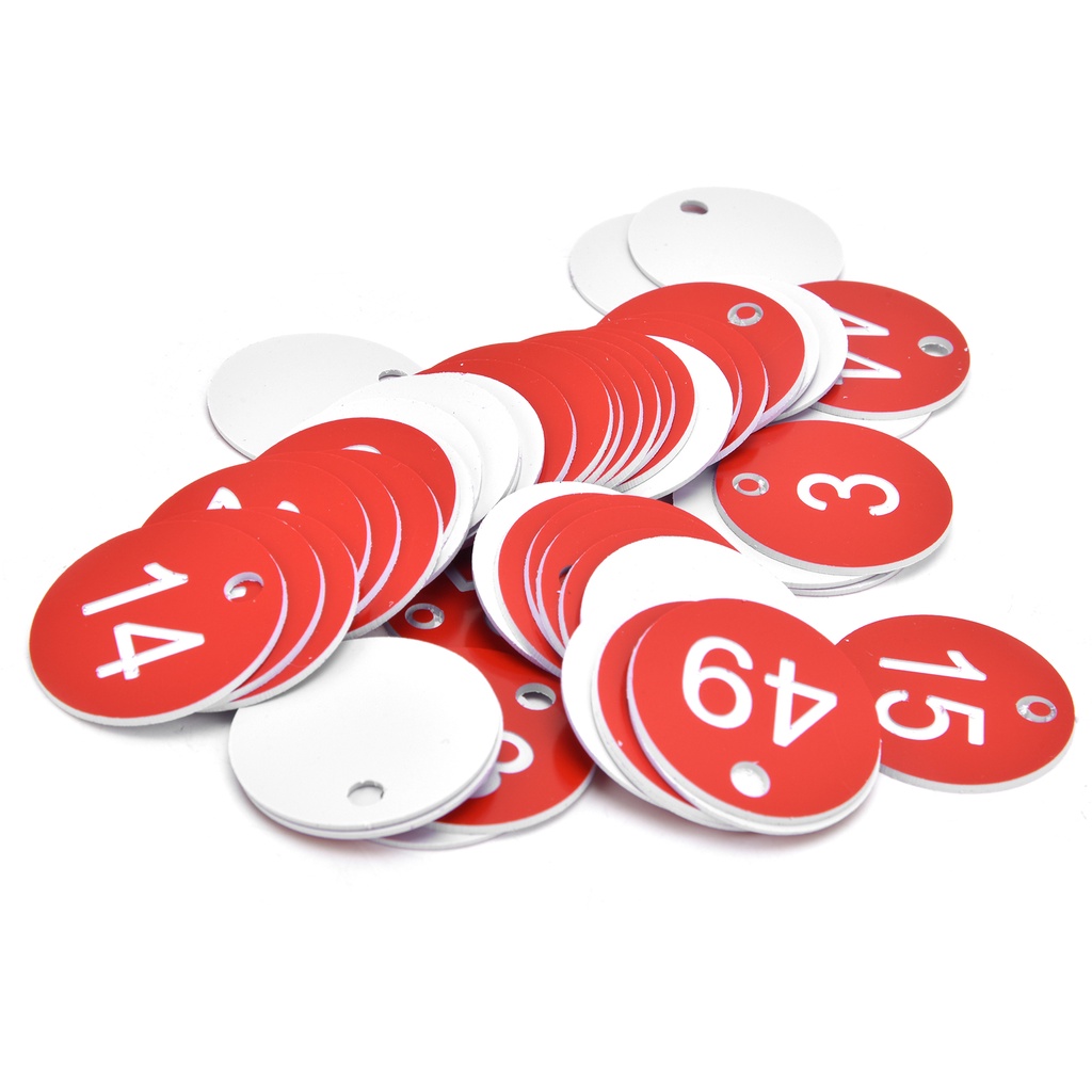 Có thể bán buôn 50PCS / Túi Tổ ong Nhãn Hộp nuôi được đánh số Thẻ với Dấu hiệu phân loại lỗ cho Nuôi màu đỏ Sodium075 Hàng giao ngay