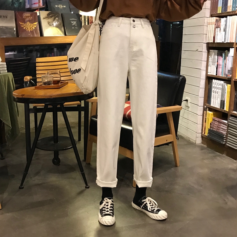 Quần Denim Xiaozhainv Ống Suông Lưng Cao Dáng Rộng | BigBuy360 - bigbuy360.vn