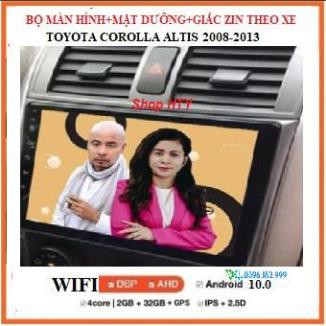 Bộ màn hình DVD Android và Mặt Dưỡng cao cấp theo xe TOYOTA ALTIS 2008-2013, màn ô tô đa chức năng, đồ chơi  ô tô...