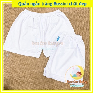 Quần ngắn trắng cho bé sơ sinh Bossini / Quần đùi cotton vải mát mặc nhà.