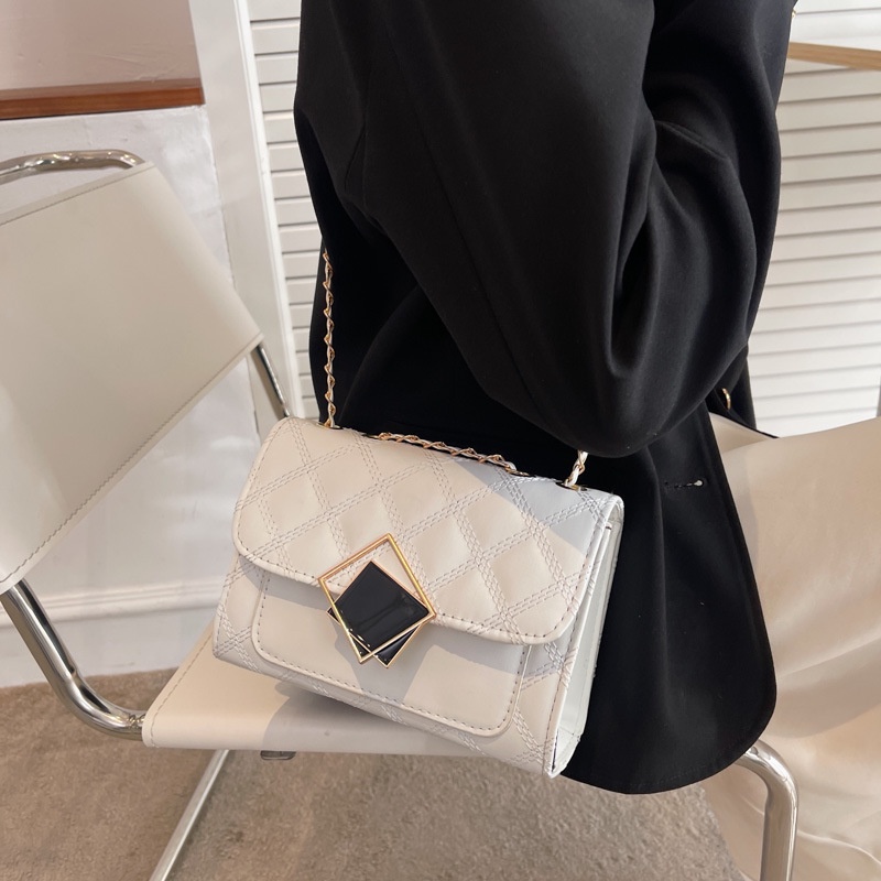 Túi Đeo Vai Hình Vuông Cỡ Nhỏ Thêu Họa Tiết Đường Kẻ Phong Cách Cổ Điển Thời Trang 2022