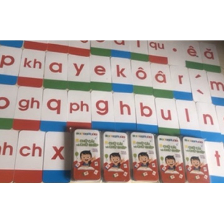 Bộ 42 thẻ - Thẻ bé học chữ cái và chữ ghép