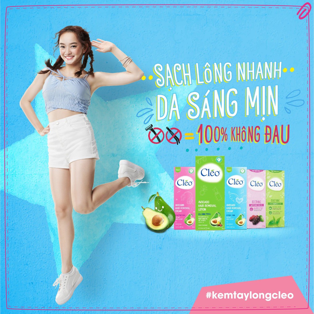 Kem tẩy lông Cleo Avocado 50g dành cho da thường và da nhạy cảm