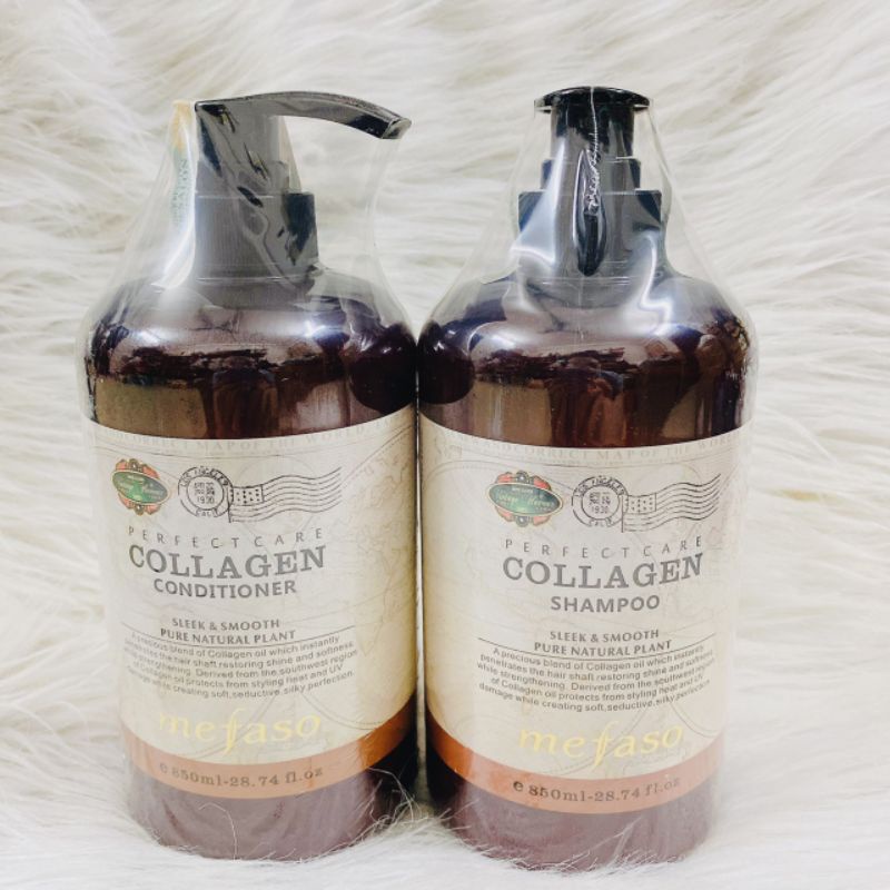 Cặp gội + xả mefaso collagen Phục hồi dưỡng bóng tóc - Chính hãng