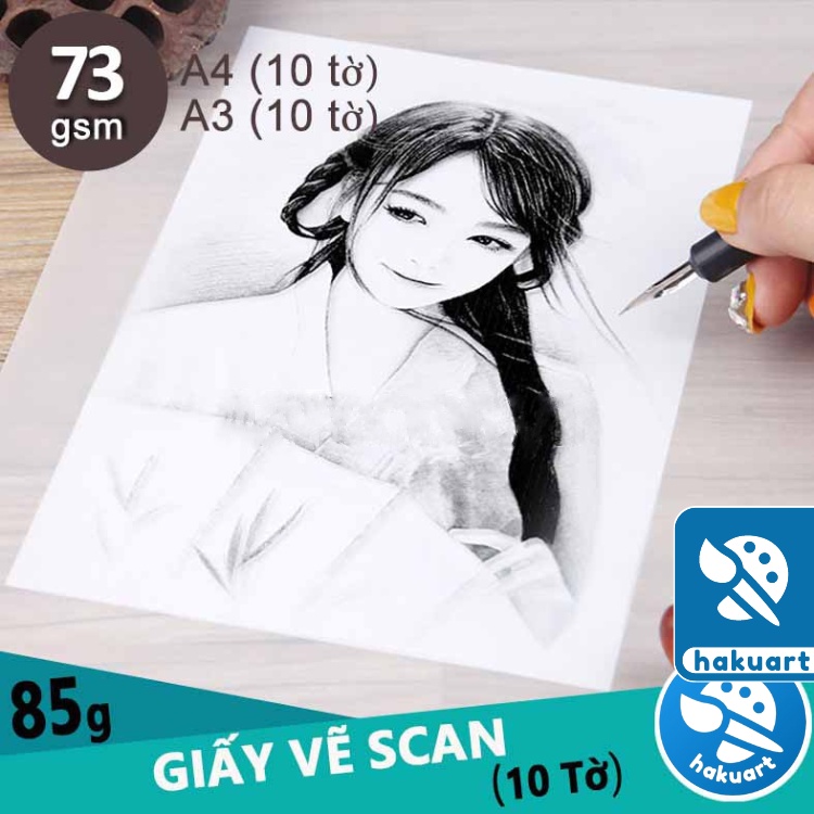 Giấy vẽ Scan Dày GATEWAY 73gsm (tracing paper) - Họa Cụ Hakuart