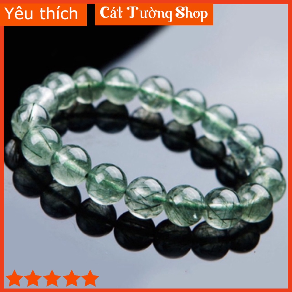 Vòng Tay Nam Nữ Thạch_Anh Tóc Xanh, Phong Thủy- Hợp Mệnh Hỏa Và Mộc,May Mắn ,Bình An, DD682