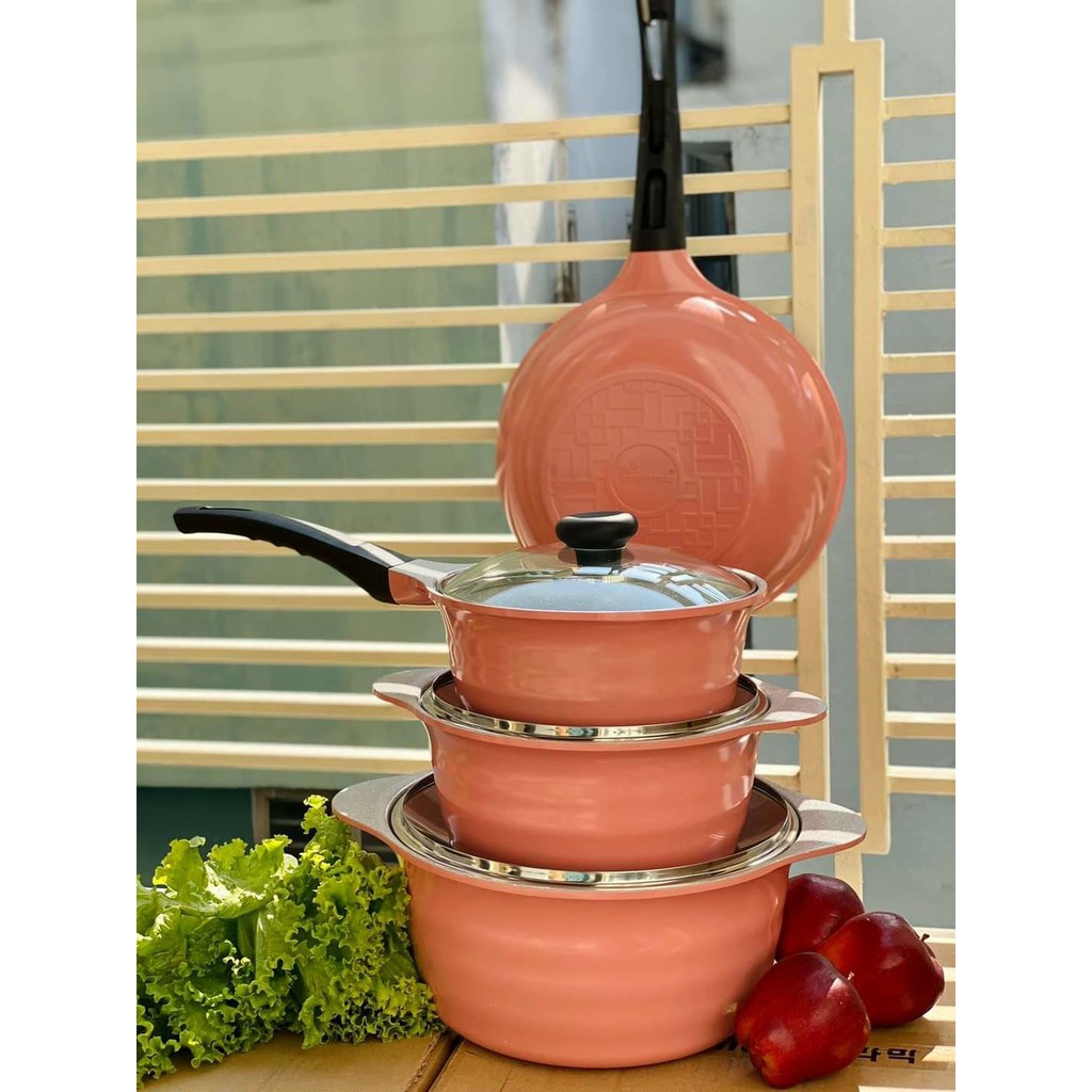 Bộ 4 nồi , chảo Ecoramic Sky Pot siêu sang