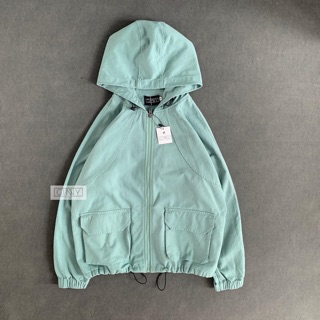 Áo khoác kaki Moca xanh mint hình chụp thật free size