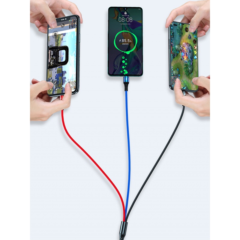 Cáp Sạc Nhanh Ankndo 3 Trong 1 USB 5A Micro Type C Cho Huawei Xiaomi