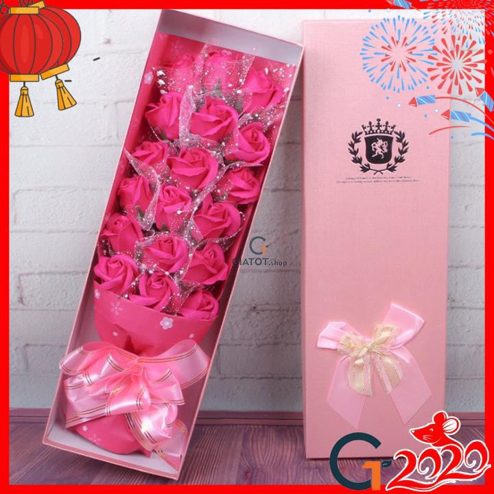 Hoa hồng sáp thơm 18 bông, hoa hồng 19 bông - Qùa tặng ý nghĩa