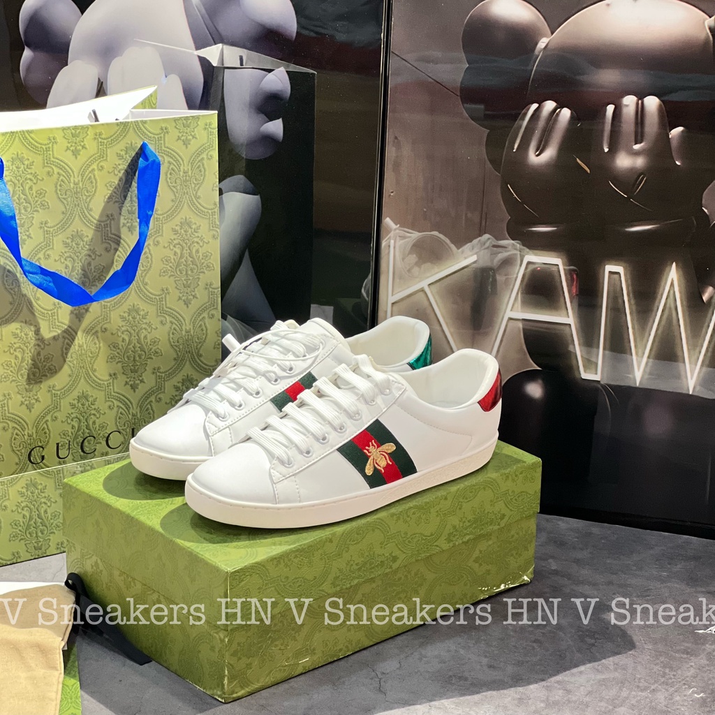 Giày Thể Thao Gucci Ong Cao Cấp Full Size Nam Nữ Phong Cách Hàn Quốc Giày GC Xanh Đỏ Thêu Họa Tiết Ong Vàng
