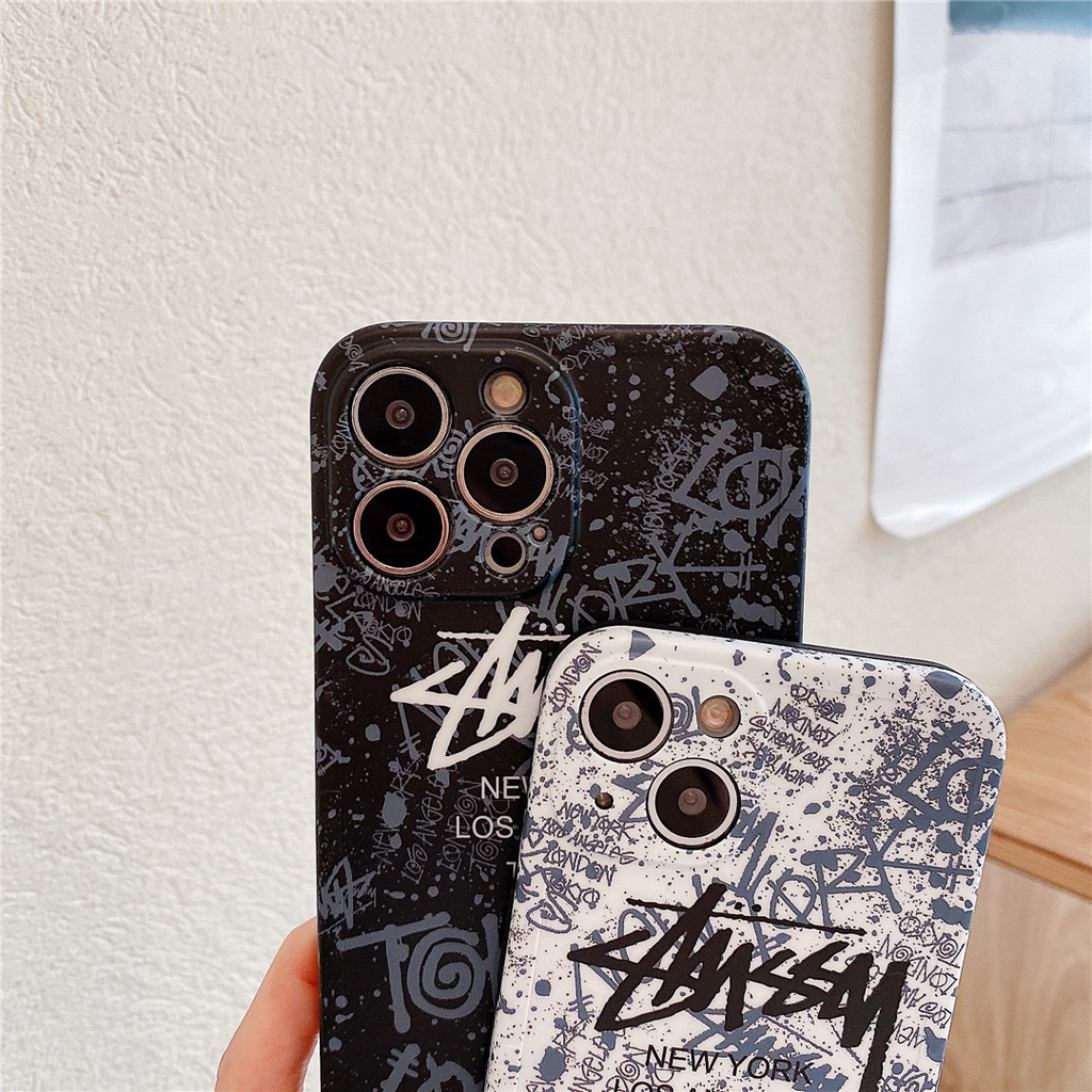 Ốp Điện Thoại Nhựa Cứng Họa Tiết graffiti STUSSY Cho iphone15 14 13 12 mini 11 pro max 6 / 6s 7 / 8plus se2 x / xs xr xsmax #HG5123