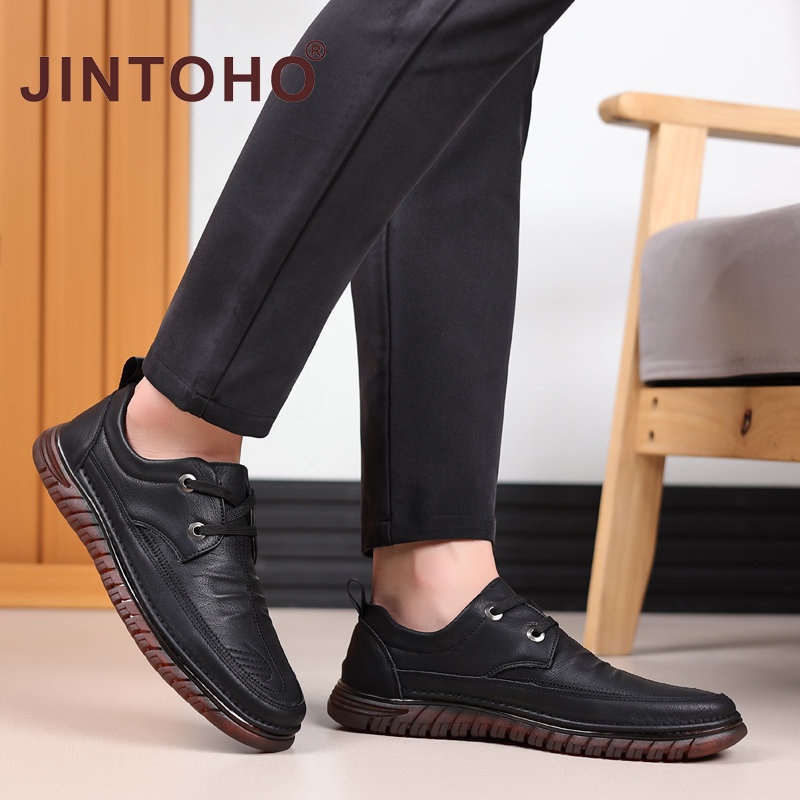 Giày Cao Su Da Nâu Đen Thời Trang Công Sở Cho Nam