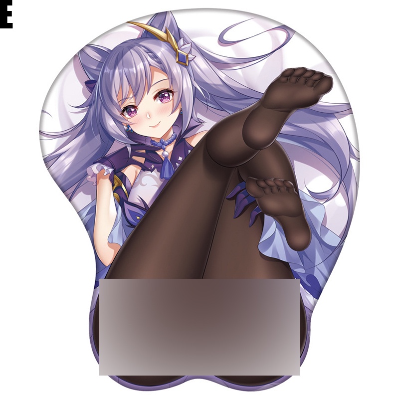 Miếng lót chuột máy tính 3d bằng silicon mềm mại họa tiết hoạt hình Genshin Impact