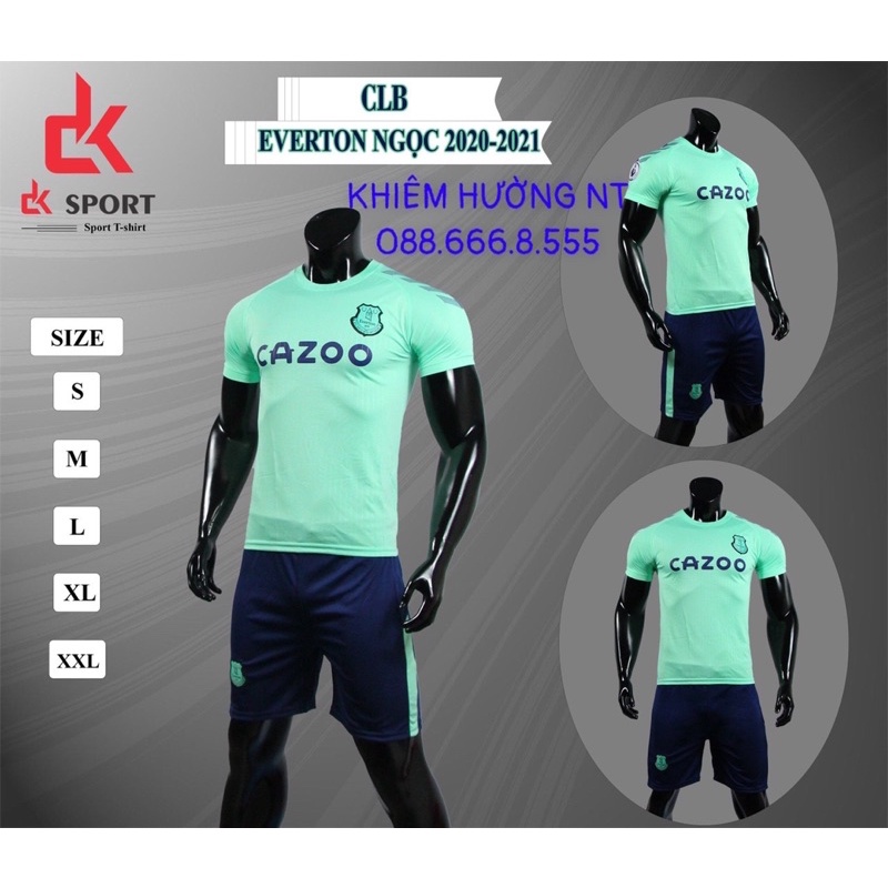 Áo Bóng Đá CLB Everton Xanh Ngọc Sân Khách,Sân Nhà 2021-2022