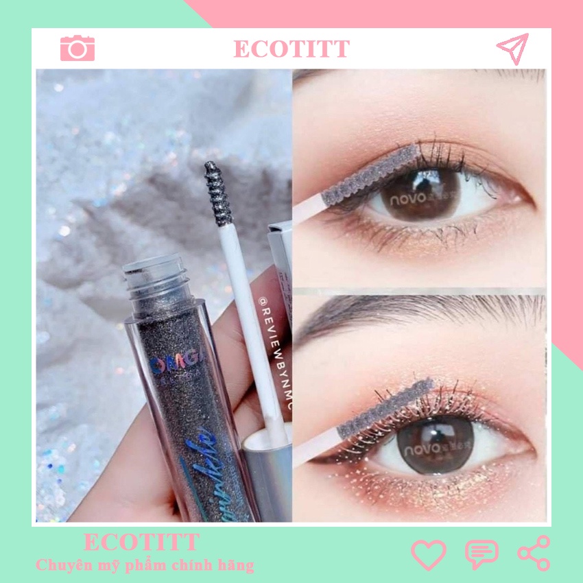 Mascara chuốt mi ánh nhũ kim tuyến Omga lung linh dài dày cong đẹp không lem ECOTITT CM01