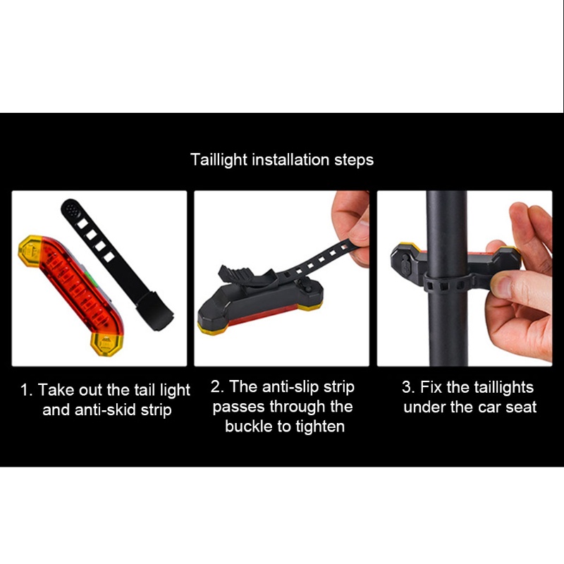 Đèn LED Cảnh Báo Gắn Đuôi Xe Đạp Tháo Lắp Nhanh IPX5