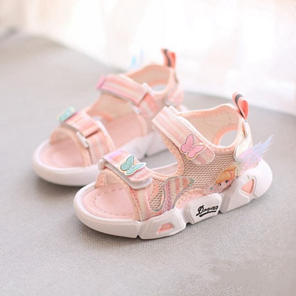 Xăng đan Khóa Dán Hình Bướm Cho Bé Gái 1-5 Tuổi