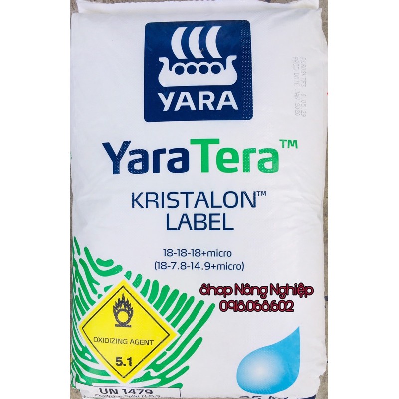 Phân bón Yara Kristalon Label 18-18-18+Micro combi 1kg