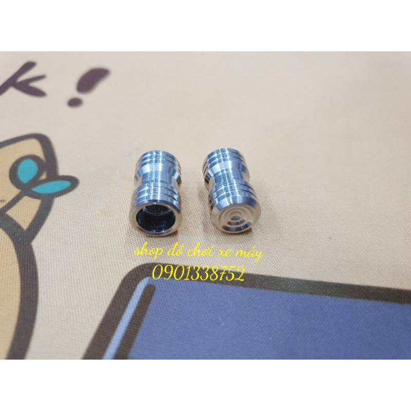 Nắp van bơm hơi bánh xe mẫu thái inox không gỉ gắn các dòng xe