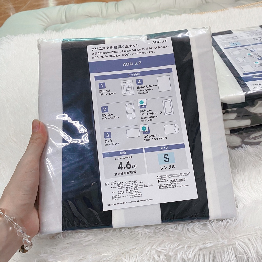 Chăn hè 2 lớp hàng xuất Nhật dư, Vỏ chăn lồng ruột xuất Nhật 1m4x2m | Vỏ bọc nệm topper | tặng kèm vỏ gối kê 50x70