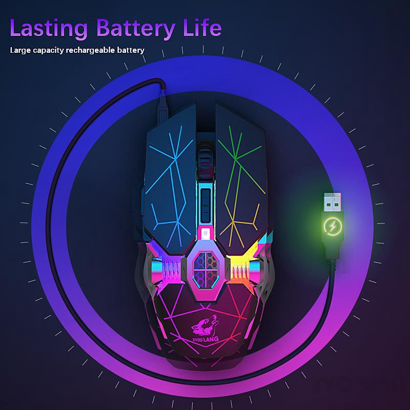 Chuột cơ chơi game không dây FREE WOLF X13 hoạt động yên tĩnh có đèn dạ quang | BigBuy360 - bigbuy360.vn