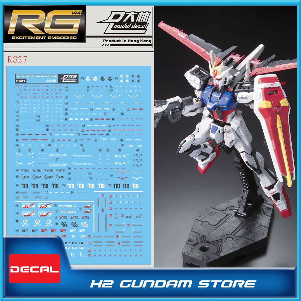 Decal nước cho mô hình RG 1/144 Aile Strike Gundam