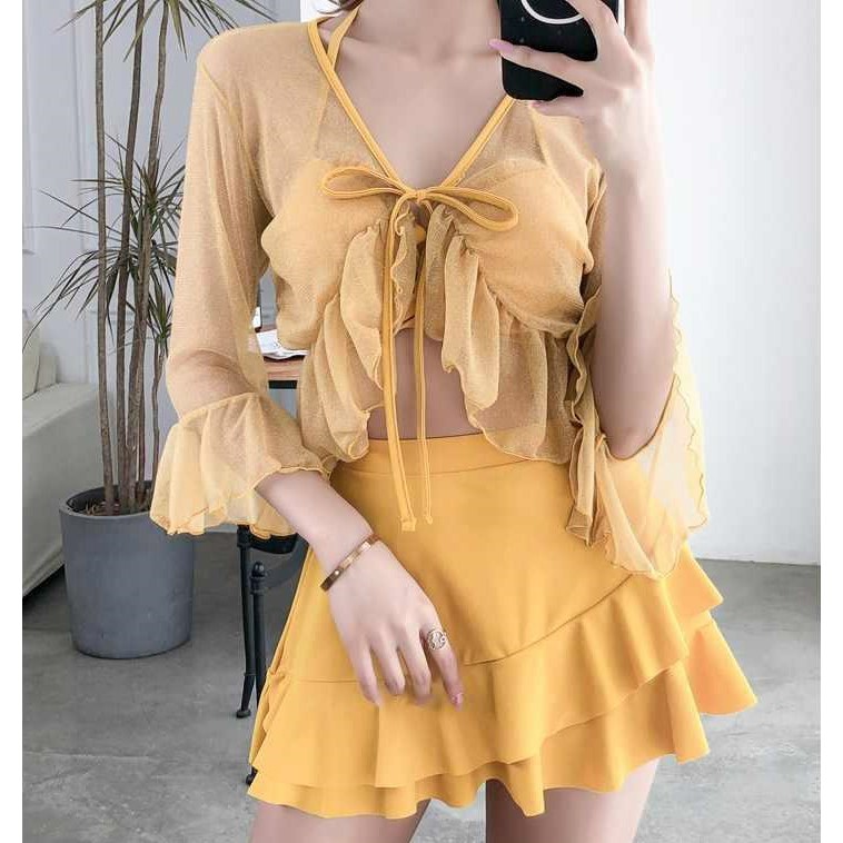 (CÓ SẴN) Đồ bơi nữ, Set bikini 3 chi tiết phong cách Hàn Quốc | BigBuy360 - bigbuy360.vn