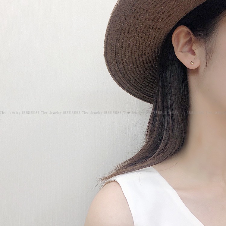 Khuyên tai bạc TLEE tim phồng mini xinh xắn TleeJewelry B0293