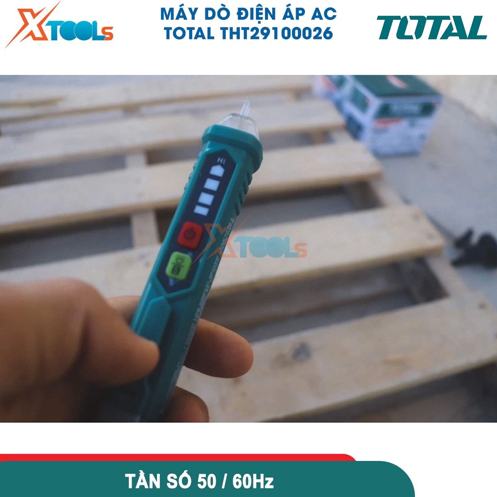 Đầu dò điện áp AC TOTAL THT29100026 12-1000V, độ nhạy cao, báo động bằng âm thanh và ánh sáng, chỉ báo-CHÍNH HÃNG-XTOOLS