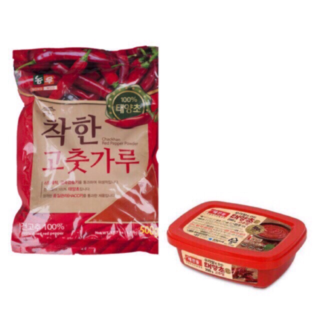 Combo ớt bột vẩy làm kim chi 500g và tương ớt 200g Hàn Quốc