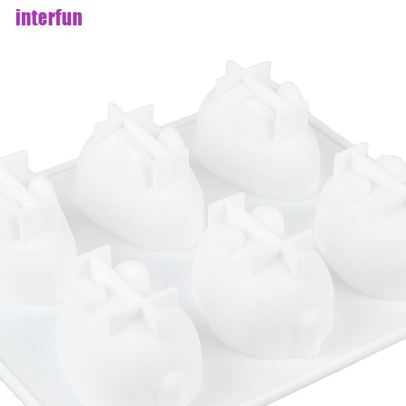 Khuôn silicon 6 Ngăn Hình Thỏ 3D Đáng Yêu