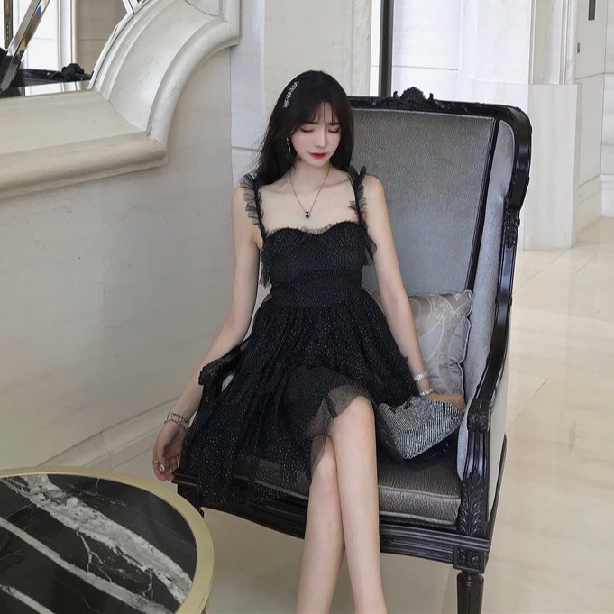 Đầm hai dây dáng xòe Emilyshop ulzzang