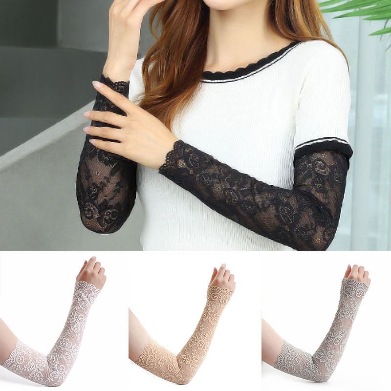 [Mới] Găng Tay Cotton Dài Co Giãn In Họa Tiết Sọc / Dễ Thương Kích Thước Lớn Dệt Kim Hở Ngón Tay Phong Cách Anime Thời Trang Cho Nữ / Bé Gái