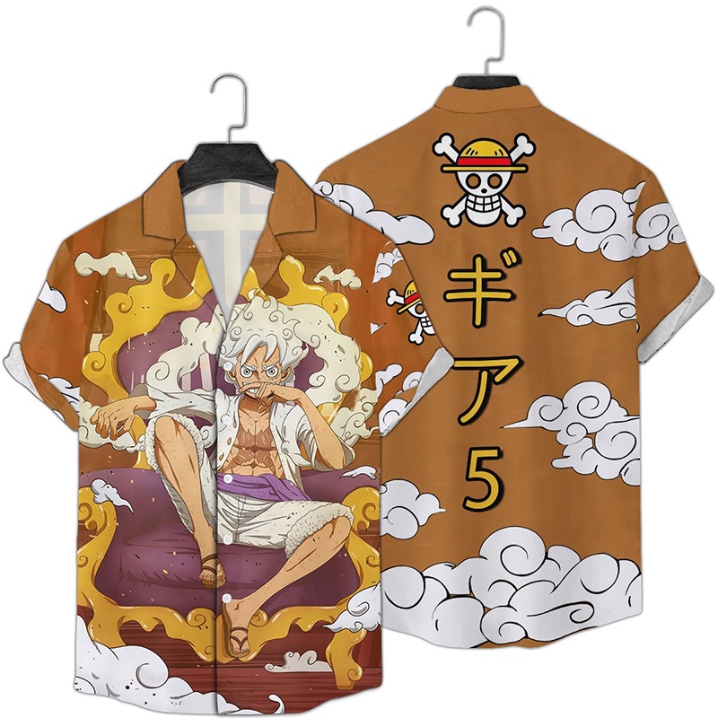 Sơ mi Luffy Gear 5 Wano - One Piece lụa mềm mịn