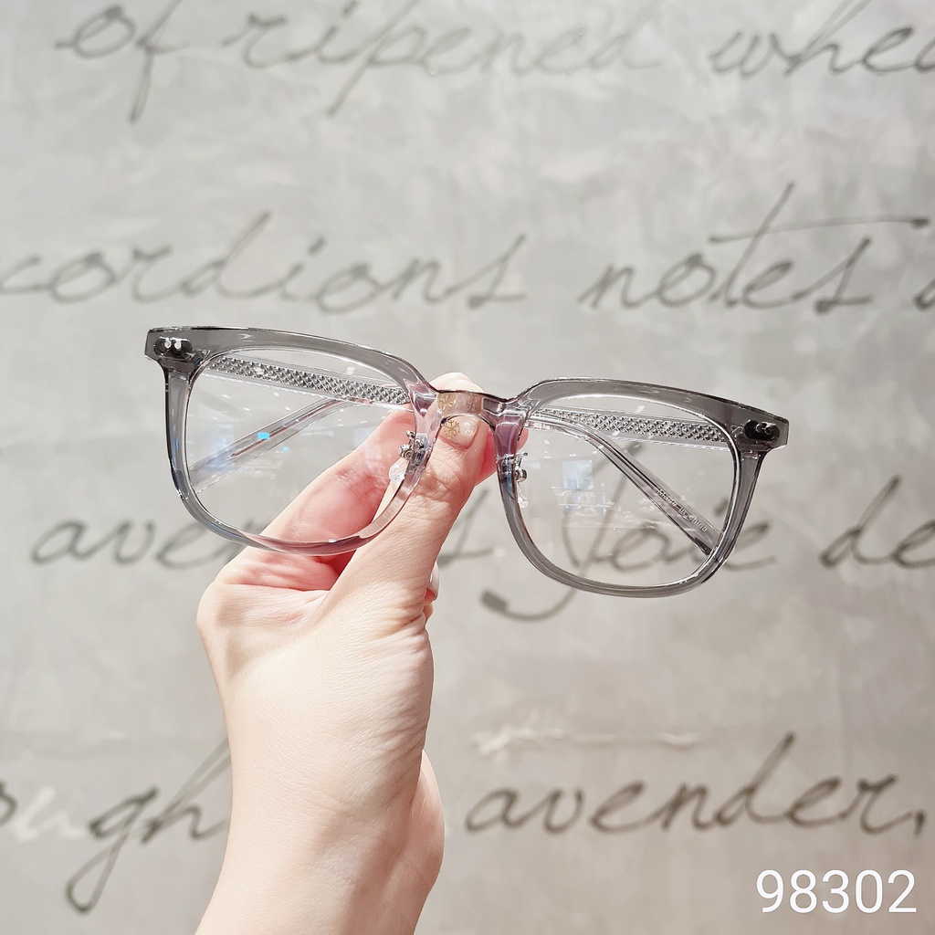 Kính gọng vuông nam nữ LILYEYEWEAR chất liệu nhựa dày dặn giả cận thời trang 98302