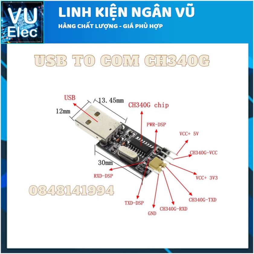 USB TO COM CH340 - mạch nạp arduino promini