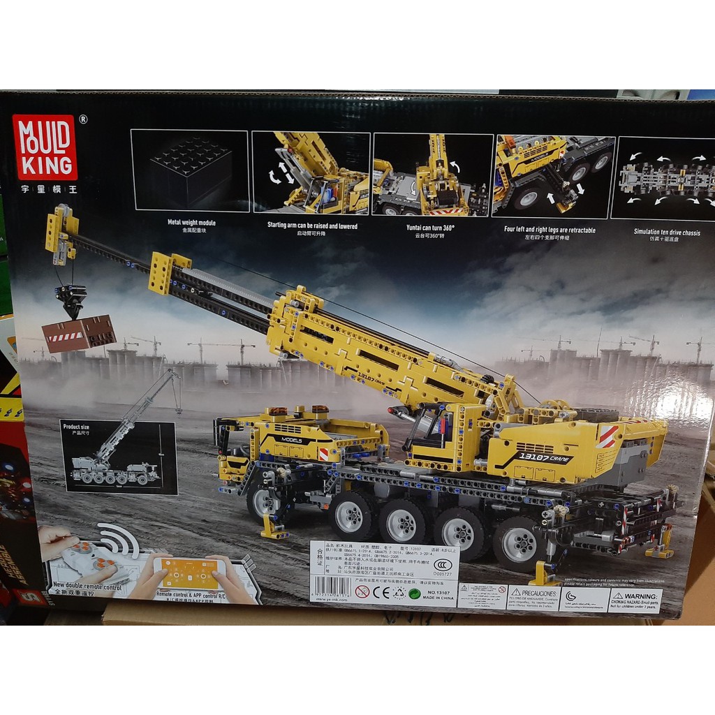 Lắp ráp Technic Mould king 13107 Mobile Crane MK II Cần Trục điều khiển từ xa Động Cơ Pin