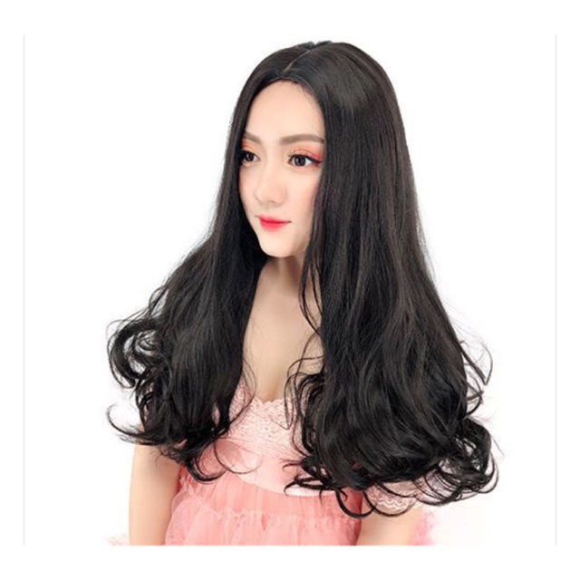Tóc giả nguyên đầu 2 mái xoăn nhẹ đuôi- mã C8181