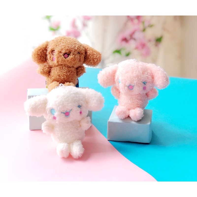 Móc khóa gấu bông treo balo túi xách cún cute 13CM - VPP Thỏ Hồng