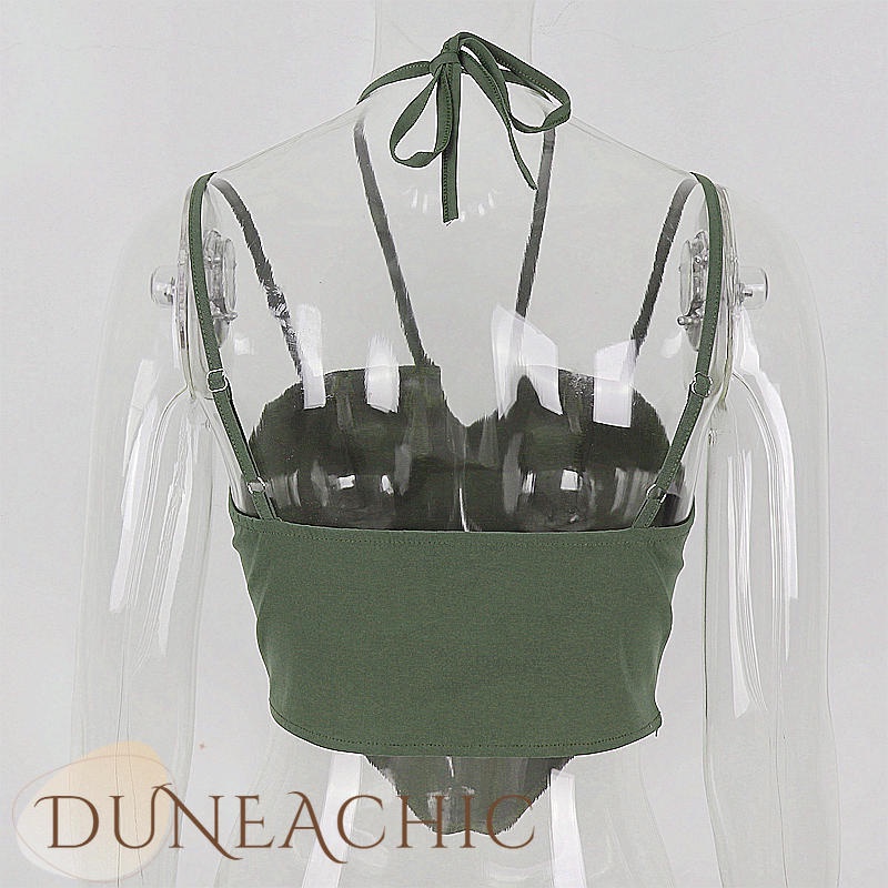 Áo hai dây DUNEA màu trơn hở lưng quyến rũ cho nữ