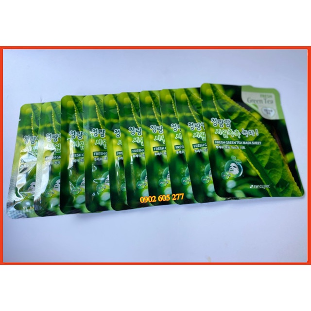 [Hàng chính hãng] Mặt Nạ Dưỡng Da 3W Clinic Trà Xanh Hàn Quốc