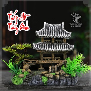 Mô Hình Tháp Cổ Trang Trí Bể Cá Thủy Sinh, Tiểu Cảnh , Hòn Non Bộ