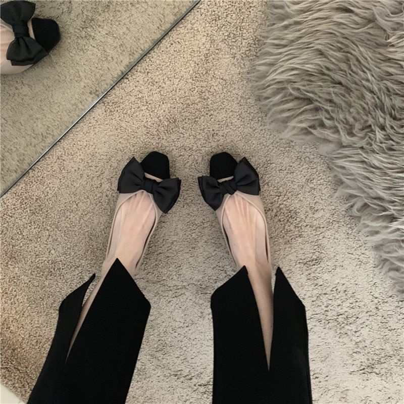 Giầy lười Giày Búp Bê Đế Bằng Phong Cách Pháp Thanh Lịch