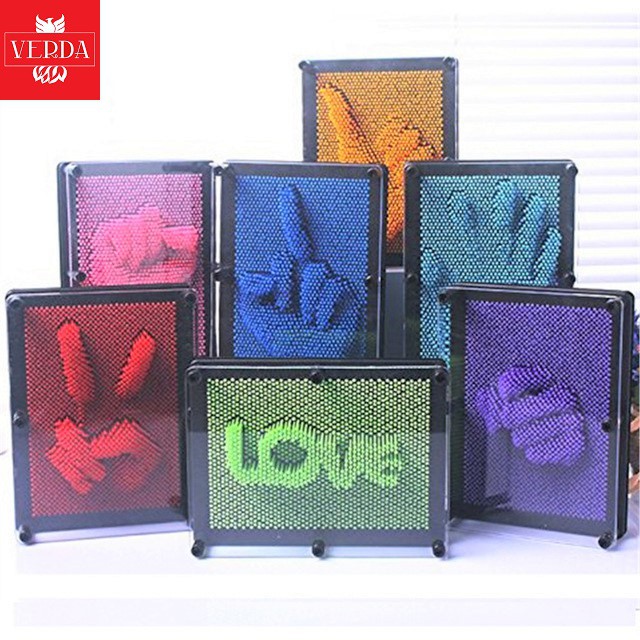 Bộ 3D Pin Art Tạo Hình Thông Minh - Pinart Montessori Khắc Chữ In Dấu Vân Tay Pin Art Toy Board Game Set