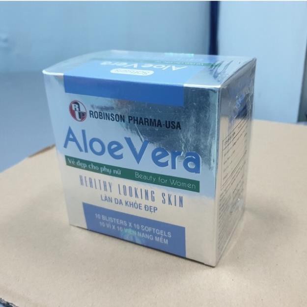 Đẹp Da, Dưỡng Da, Thải Độc Cơ Thể, Nhuận Tràng - Aloe Vera Sữa Ong Chúa -Robinsonpharmausa-H/100v