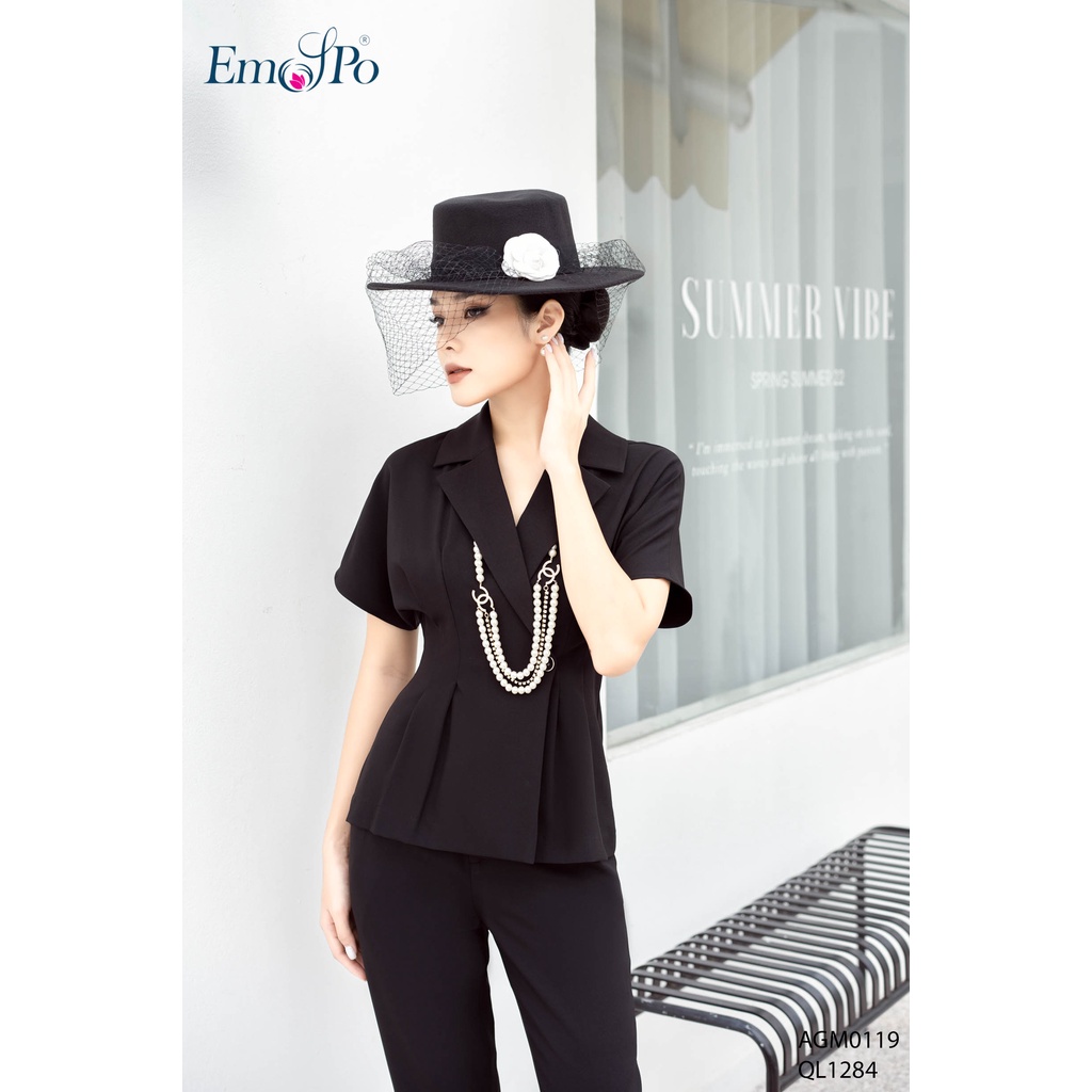 Quần ống suông Emspo cạp to, túi 2 bên QL1284